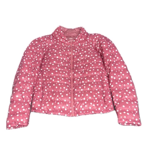 도트무늬 핑크패딩