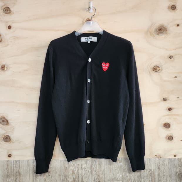 859) 꼼데가르송 더블하트 와펜 가디건