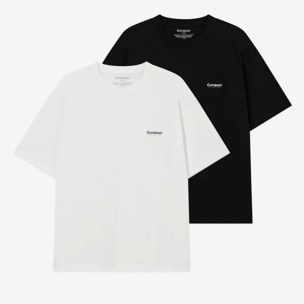 커버낫 반팔티 블랩/화이트