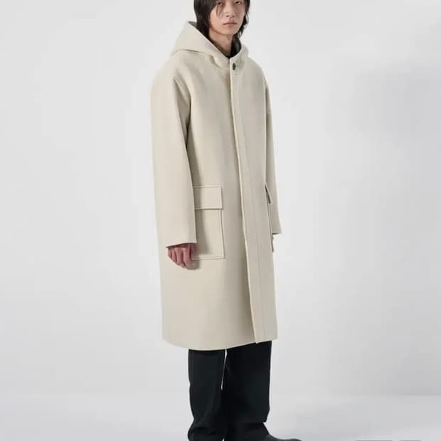 인사일런스 후드 코트 아이보리 L