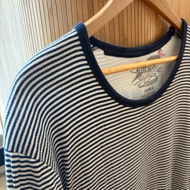 BEAMS HEART Stripe T-shirt