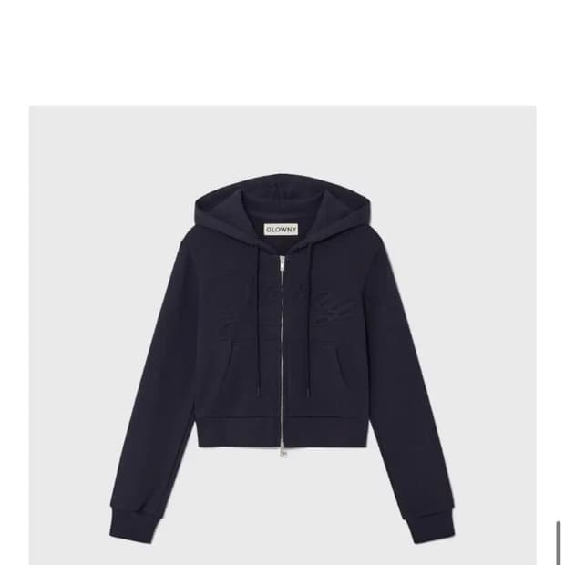 글로니 조던 크롭 집업 후디 - 네이비