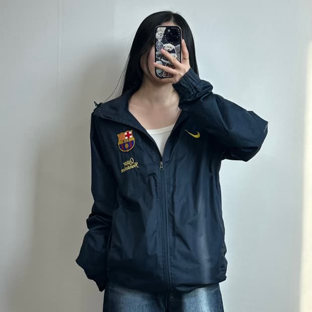 나이키 바르셀로나 네이비 바람막이 자켓