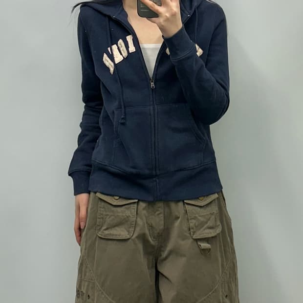 타미힐피거 스펠아웃 네이비 후드집업