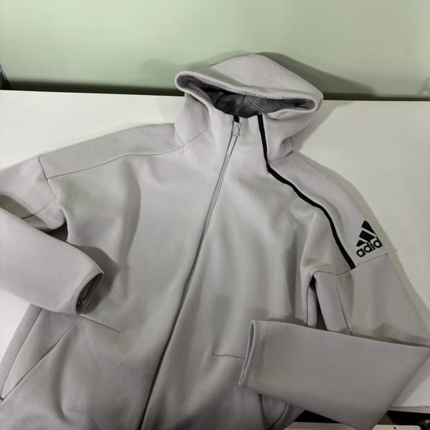 100 아디다스 연그레이 투웨이 트레이닝 후드집업