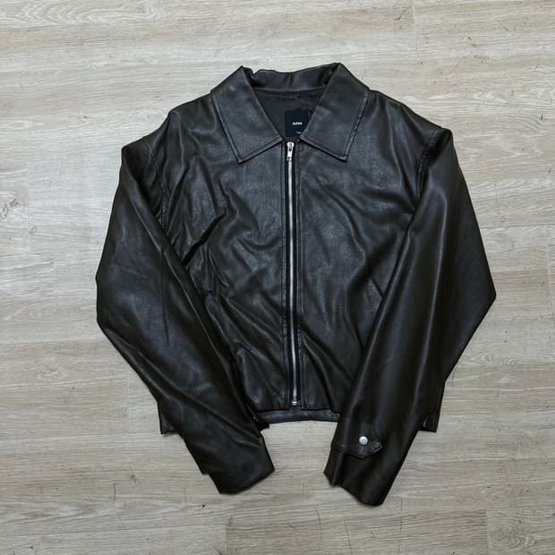 알파 레더 라이더 집업 가죽자켓 [다크 브라운] M/95