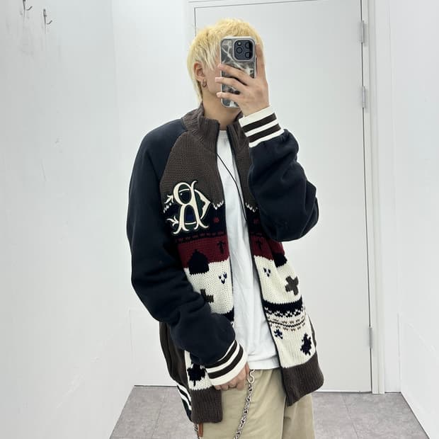Vintage Roots cowichan nordic knit zip u