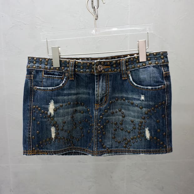 Stud Denim Skirt