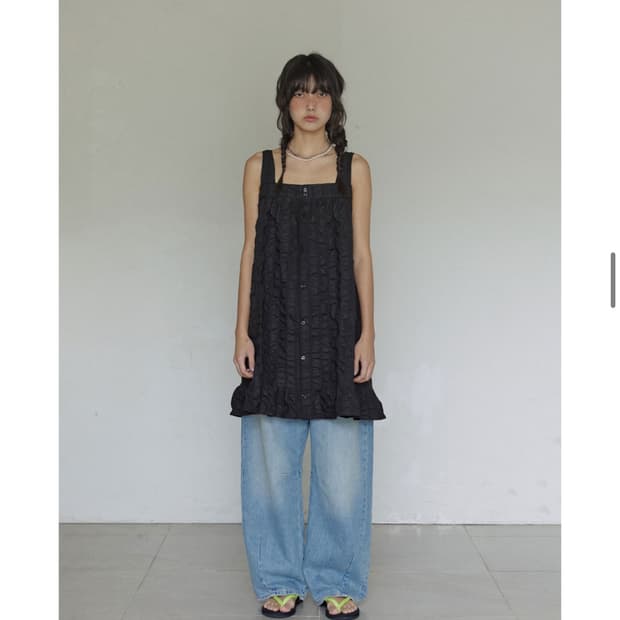 호쿠스포쿠스 볼륨 시어서커 원피스