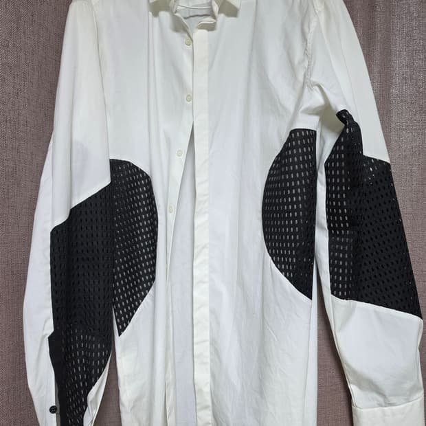 닐바렛화이트메쉬셔츠 15  3/4