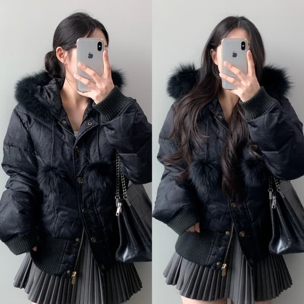 로카웨어 rocawear 후드 퍼 다운 패딩