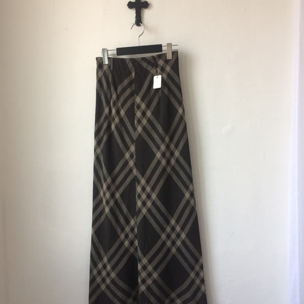 Check pattern long skirt