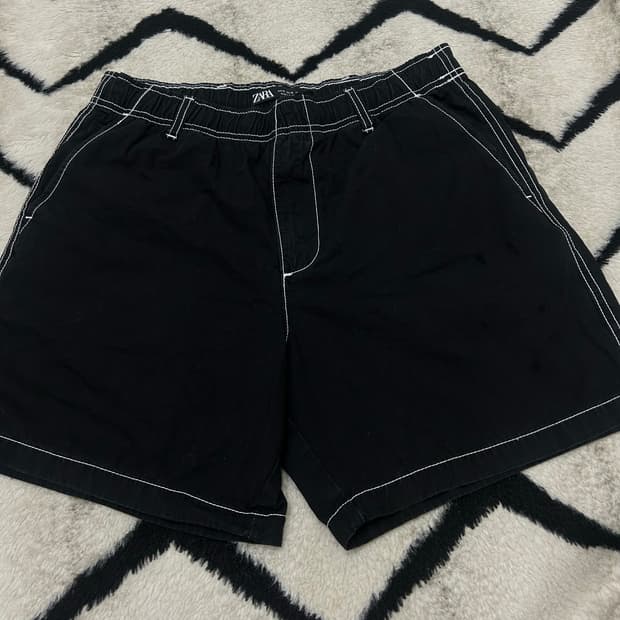 [한국L]ZARA 스티치 썸머 숏 반바지/블랙