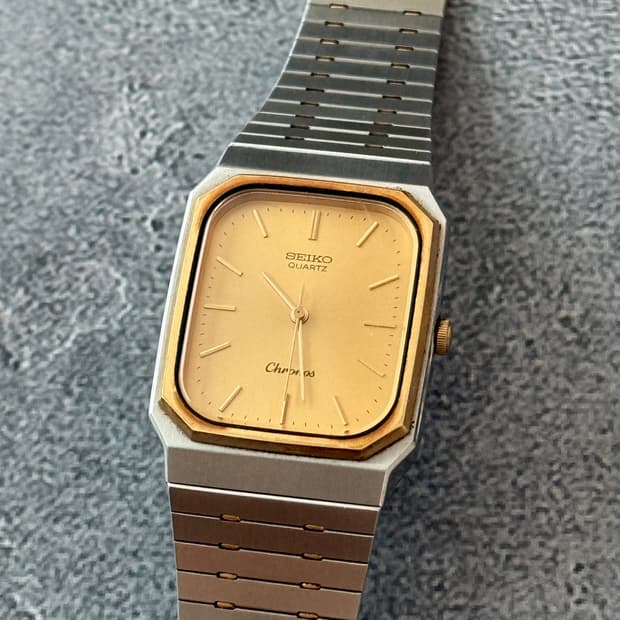 세이코 Seiko Chronos 쿼츠 스퀘어 콤비