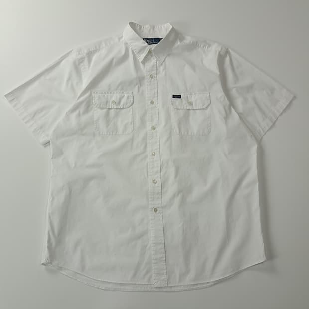 CA427 XL 폴로 투포켓 00s 화이트 반팔 워크 셔츠 남방