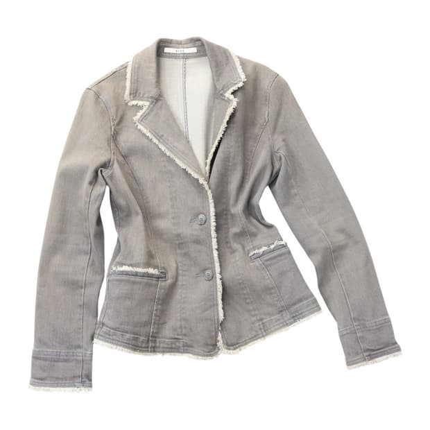 P.C.N.C 빈티지 컷오프 디테일 그레이 데님 블레이저 (M)