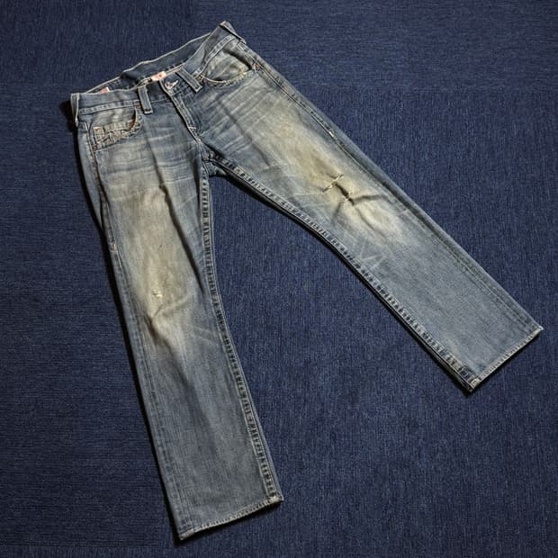 트루릴리젼 워싱 데미지 데님팬츠