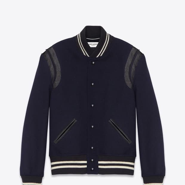 생로랑 테디 네이비 바시티 자켓 48 (100-105)