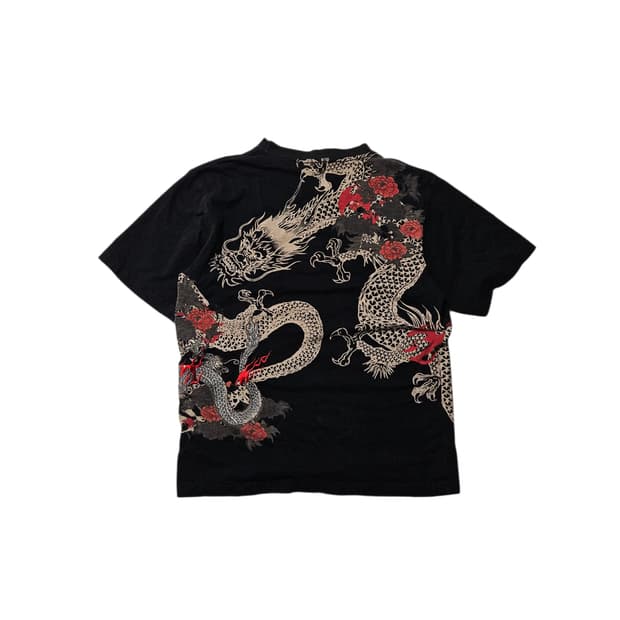 Cropped Heads 오리엔탈 용 드래곤 자수 티셔츠 L