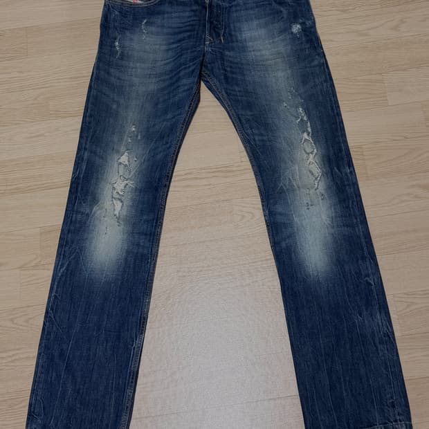 디젤 워싱 데미지 데님진 사파도