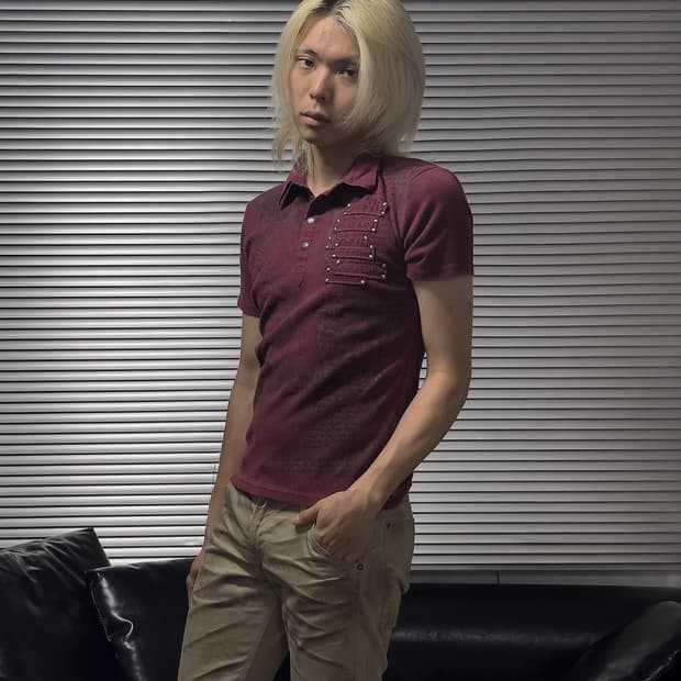 {In The Attic} Studded Patch Polo Tee