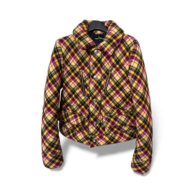 Tricot comme des garcons 체크 울 숏자켓