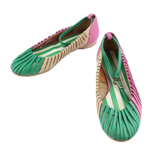 츠모리 컬러블록 위빙 앵클스트랩 플랫슈즈 23