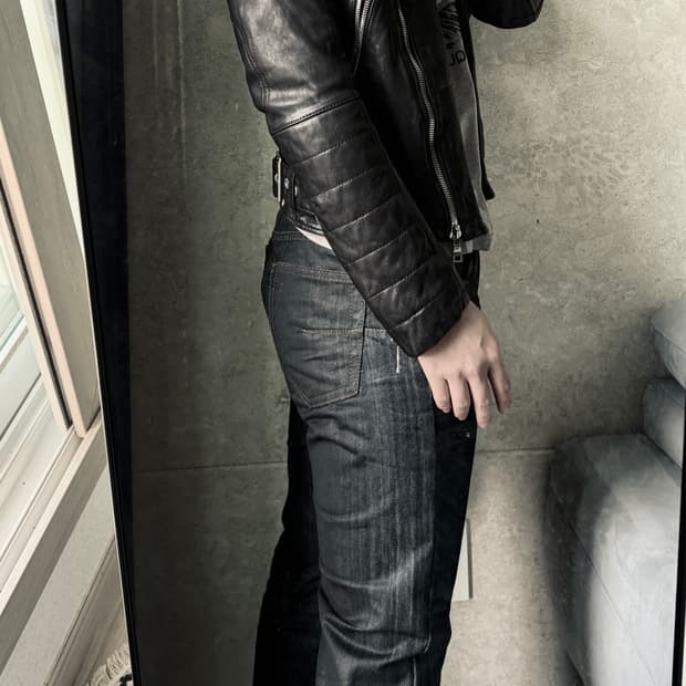 Balmain style lambskin jacket black