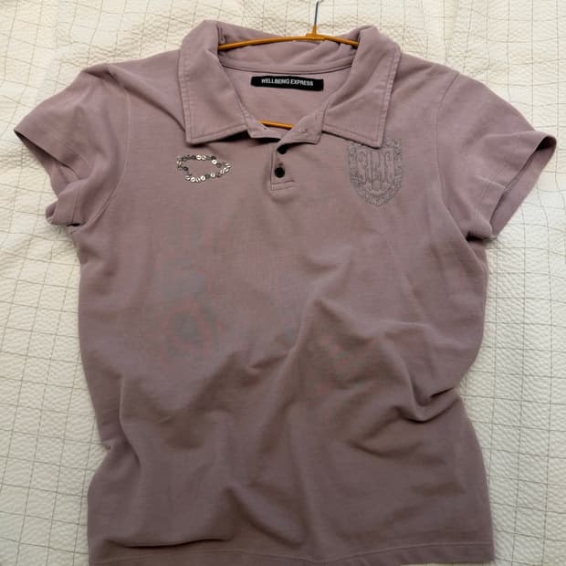 웰빙익스프레스 Football PK Half Sleeve Lilac