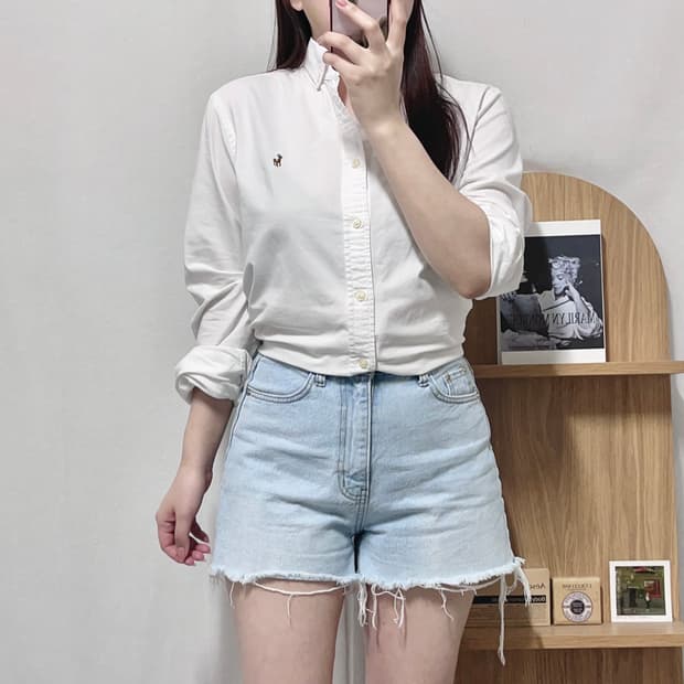 [정품] 폴로 화이트 / 멀티포니 솔리드 셔츠 [ 8 ]