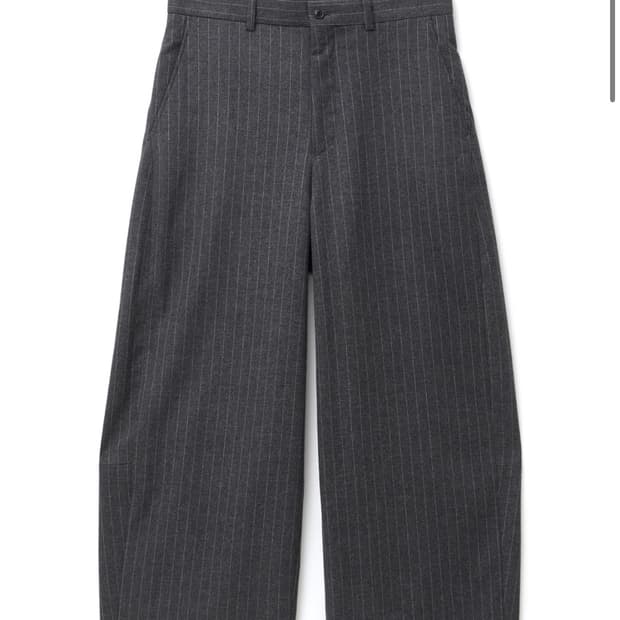 Wide Curve Trousers Stripe Charcoal 
