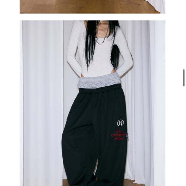 미스테리어스호텔 LAYERED JERSEY PT/black