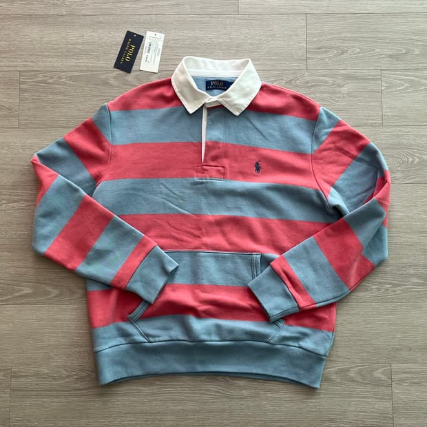 (국내미발매,새상품,송중기착용)폴로 랄프로렌 스트라이프 럭비셔츠