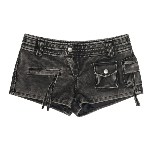 saucy 쏘씨 레더 포켓 마이크로 쇼츠 숏 팬츠