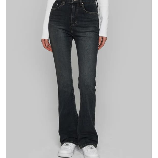 블랙업 롱 슬림 부츠컷 데님 017