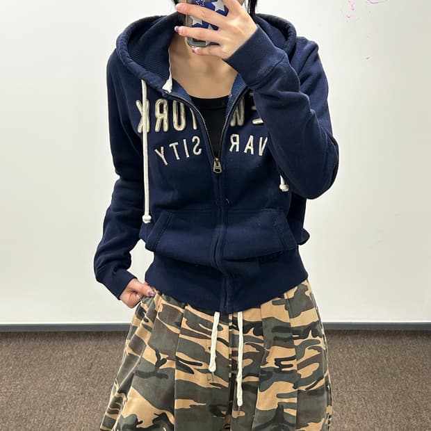 Who.A.U 후아유 뉴욕 네이비 후드집업