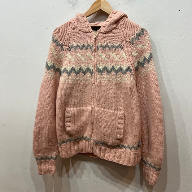 CRENCIA 노르딕 울 후디 니트집업 