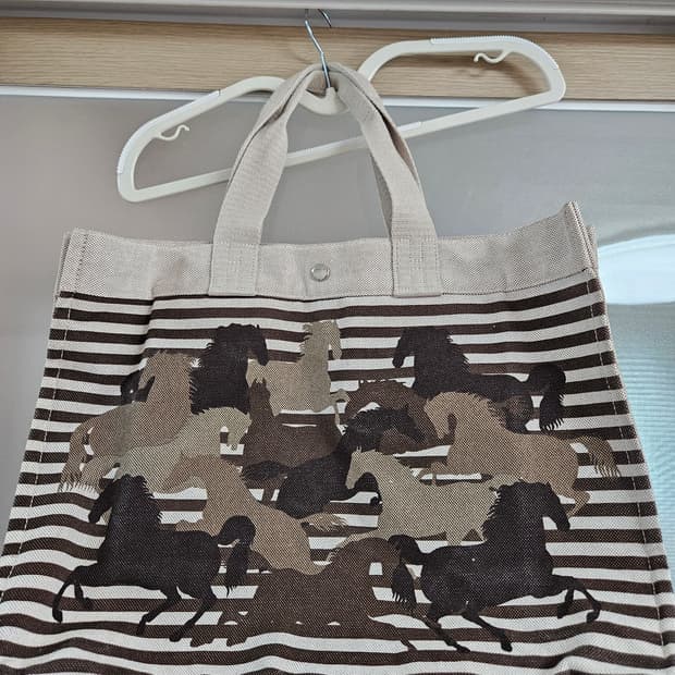 말 패턴 캔퍼스 토트백