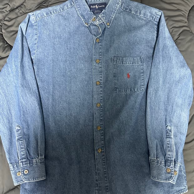 빈티지 폴로 데님셔츠 XL