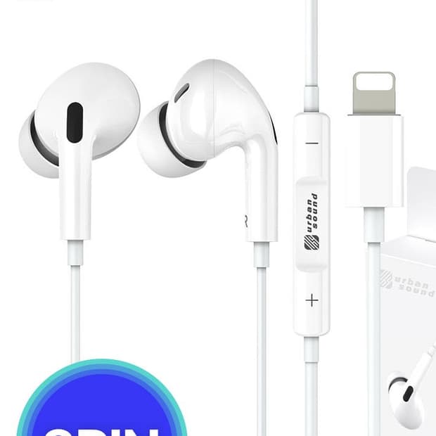 (어반사운드) 화이트 유선 인이어 이어폰 8핀