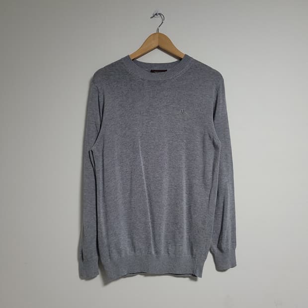 (M) KAPPA 카파 남성 그레이 니트 롱슬리브 매쉬 아크릴