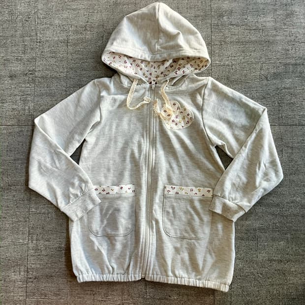 일본빈티지 Crugirl 하구미모리걸 라떼갸루 패치워크 후드집업