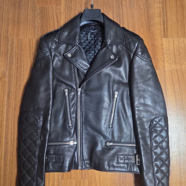 The Kooples 블랙 가죽 라이더 자켓