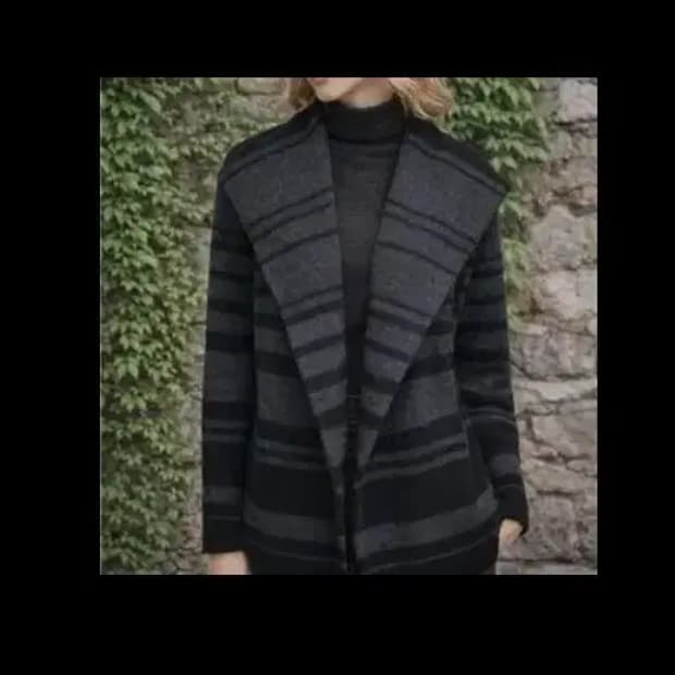 빈스 스트라이프 후드 가디건 66