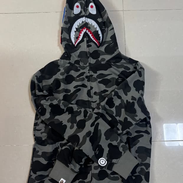 베이프 샤크 후드집업 블랙 흑계 L