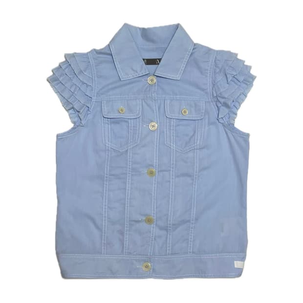 A.T frill half-sleeveles blouse