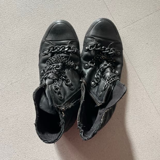 Ash 아쉬 블랙 체인 스니커즈 37 240