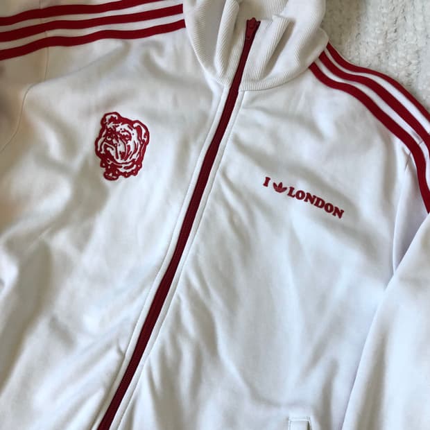 아디다스 빈티지 런던 불독 져지 레드 화이트