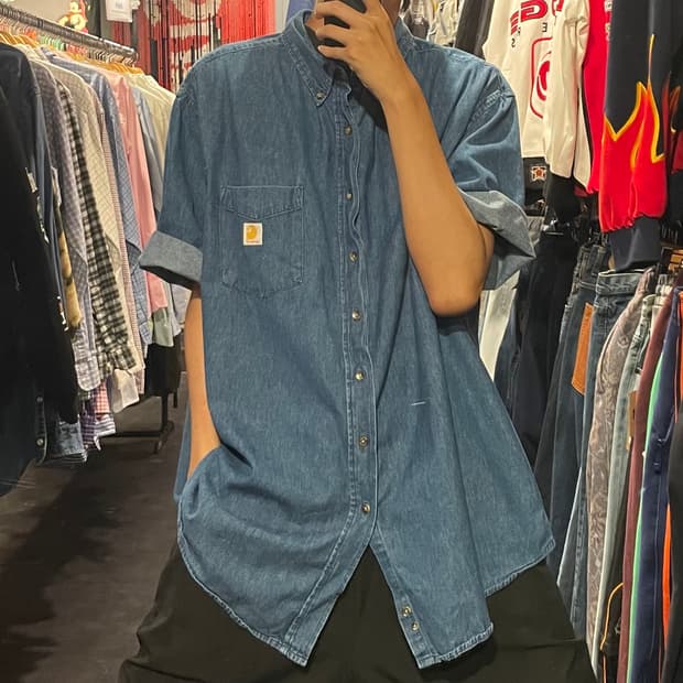 [IM] carhartt 칼하트 진청 데님 반팔셔츠