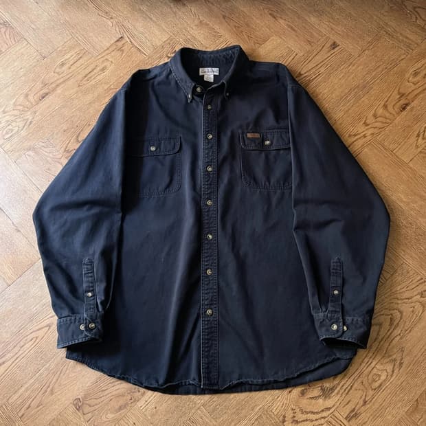 [2XL]칼하트 USA 2포켓 미드나잇 네이비 코튼 워크 셔츠